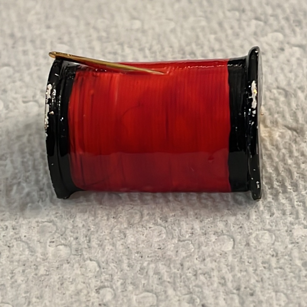 Vintage Original by Robert. Spool of Red Thread with a needle very rare. Signed